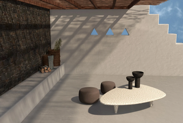 TRIA - Contemporary style concrete coffee table by URBI et ORBI - view 3